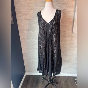 Love Squared Black Lace Overlay Dress Sz 2X